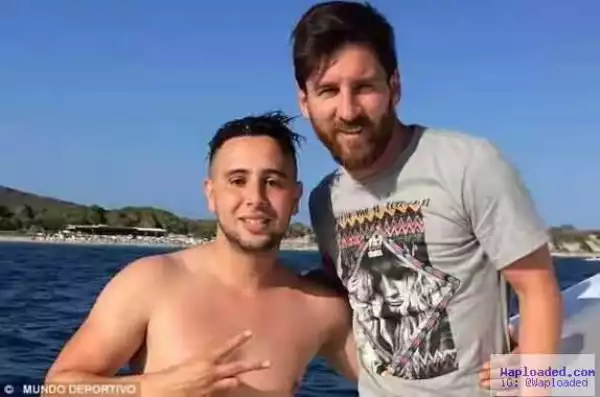 Lucky Fan Pictured With Messi After Swimming For 30mins When He Sighted The Star Yatch On The Sea